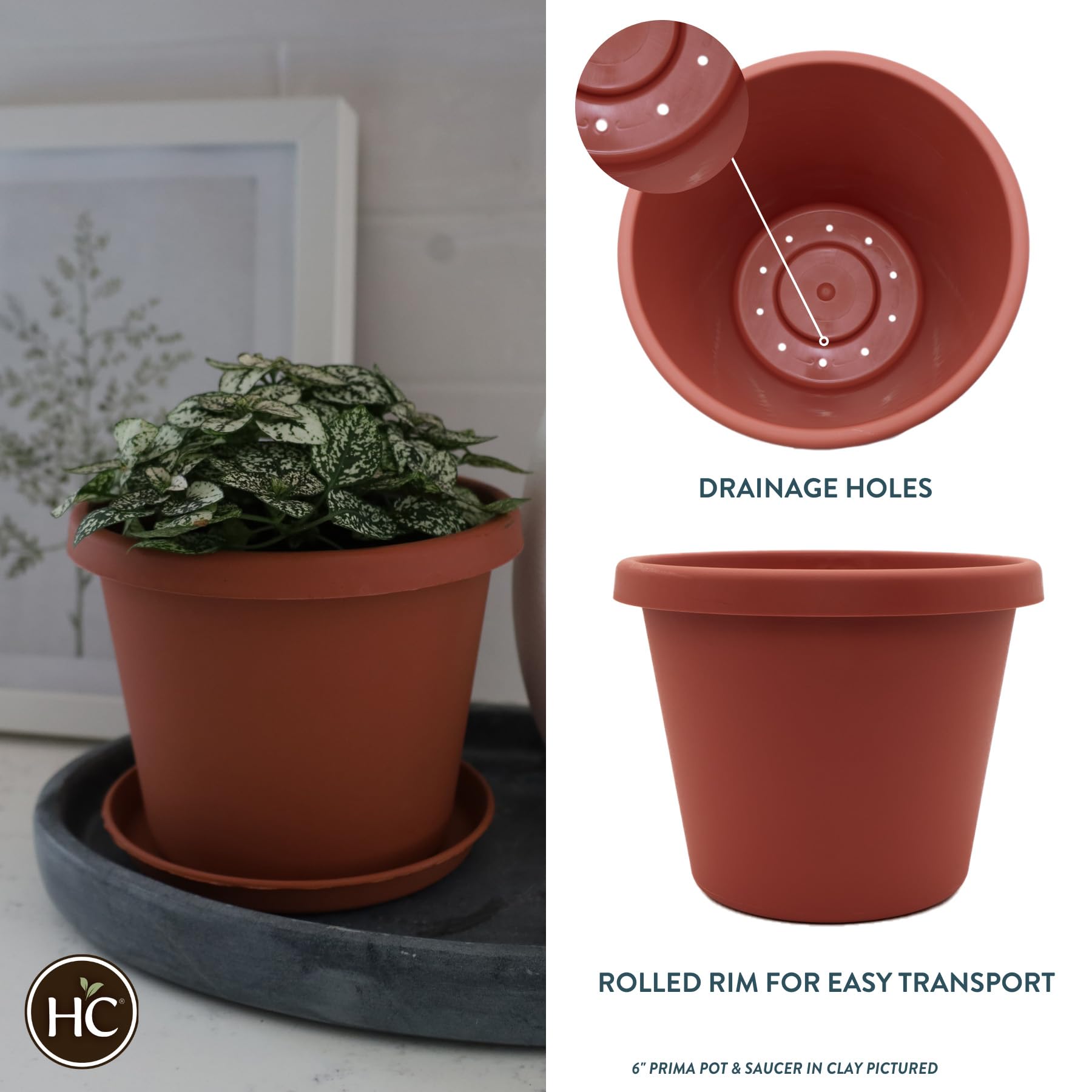 Amazon.com : The HC Companies 16 Inch Round Prima Planter